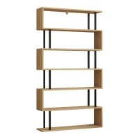 Βιβλιοθήκη Ziza pakoworld σε oak  απόχρωση 90x22x162.6εκ
