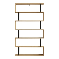 Βιβλιοθήκη Ziza pakoworld σε oak  απόχρωση 90x22x162.6εκ