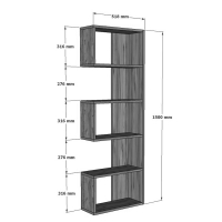 Βιβλιοθήκη Cascade pakoworld σε sonoma απόχρωση 51.8x22x150εκ