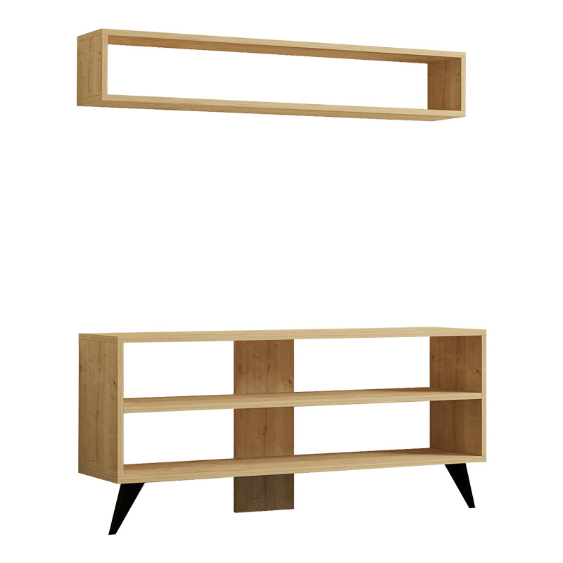 Σύνθετο σαλονιού Prestige pakoworld σε oak απόχρωση 120x29,6x50εκ