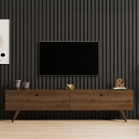 Έπιπλο τηλεόρασης Jate pakoworld σε καρυδί απόχρωση 160x25x40εκ