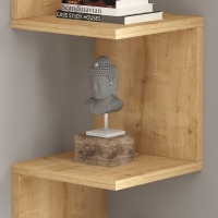 Ραφιέρα γωνιακή τοίχου Insta pakoworld σε oak απόχρωση 25x25x105,5εκ