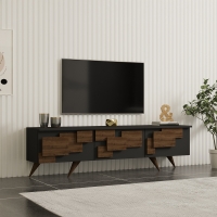 Έπιπλο τηλεόρασης Trida pakoworld καρυδί με ανθρακί 160x35x45εκ Έπιπλο τηλεόρασης Trida pakoworld καρυδί με ανθρακί 160x35x45εκ