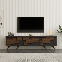 Έπιπλο τηλεόρασης Trida pakoworld καρυδί με ανθρακί 160x35x45εκ Έπιπλο τηλεόρασης Trida pakoworld καρυδί με ανθρακί 160x35x45εκ