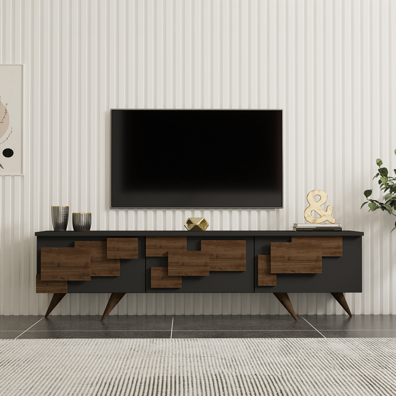 Έπιπλο τηλεόρασης Trida pakoworld καρυδί με ανθρακί 160x35x45εκ Έπιπλο τηλεόρασης Trida pakoworld καρυδί με ανθρακί 160x35x45εκ