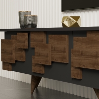 Έπιπλο τηλεόρασης Trida pakoworld καρυδί με ανθρακί 160x35x45εκ Έπιπλο τηλεόρασης Trida pakoworld καρυδί με ανθρακί 160x35x45εκ