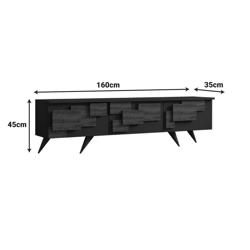 Έπιπλο τηλεόρασης Trida pakoworld καρυδί με ανθρακί 160x35x45εκ Έπιπλο τηλεόρασης Trida pakoworld καρυδί με ανθρακί 160x35x45εκ