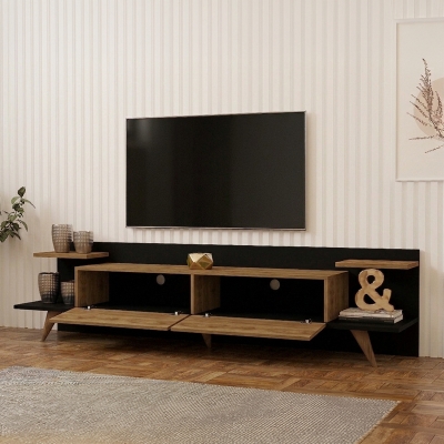 Έπιπλο τηλεόρασης Astry pakoworld oak με ανθρακί 180x36,8x45εκ Έπιπλο τηλεόρασης Astry pakoworld oak με ανθρακί 180x36,8x45εκ