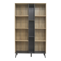 Βιβλιοθήκη Zezan pakoworld σε sonoma-ανθρακί απόχρωση 114x30x200.5εκ Βιβλιοθήκη Zezan pakoworld σε sonoma-ανθρακί απόχρωση 114x30x200.5εκ