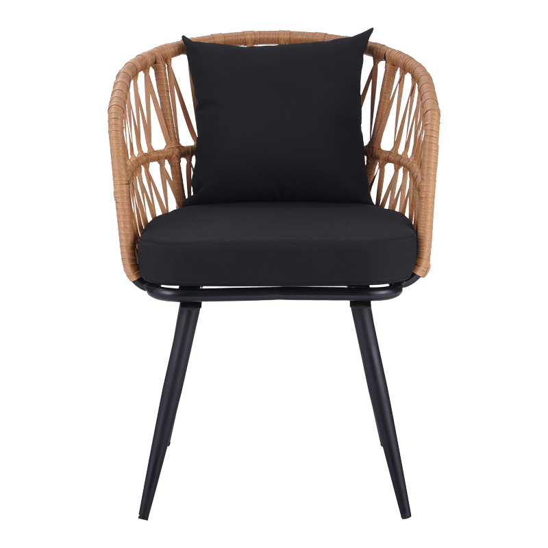 Πολυθρόνα Naoki pakoworld pe rattan -metal σε φυσική απόχρωση με μαύρα πόδια/μαξιλάρι 62x60x80εκ Πολυθρόνα Naoki pakoworld pe rattan -metal σε φυσική απόχρωση με μαύρα πόδια/μαξιλάρι 62x60x80εκ