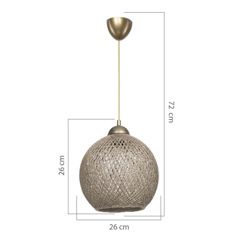 Φωτιστικό οροφής μονόφωτο Leshia pakoworld Ε27 καφέ Φ26x26εκ Φωτιστικό οροφής μονόφωτο Leshia pakoworld Ε27 καφέ Φ26x26εκ