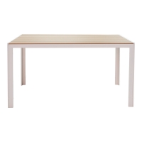 Τραπεζαρία Zacreta-Nares σετ 5τεμ pakoworld λευκό-φυσικό 140x80x72.5εκ