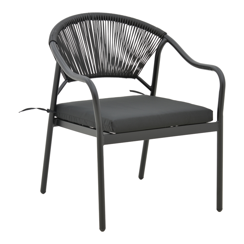 Πολυθρόνα Jerqui pakoworld wicker rattan μαύρο-μεταλλικό μαύρο πόδι-μαύρο μαξιλάρι 60x64x78εκ Πολυθρόνα Jerqui pakoworld wicker rattan μαύρο-μεταλλικό μαύρο πόδι-μαύρο μαξιλάρι 60x64x78εκ