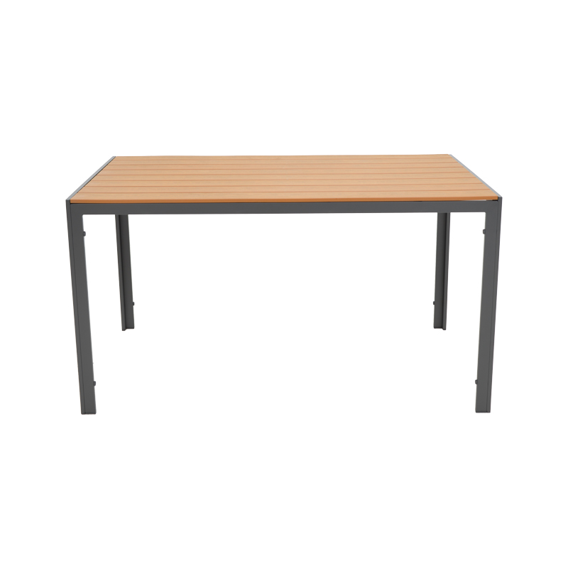 Τραπέζι Nares pakoworld αλουμίνιο ανθρακί-plywood φυσικό 140x80x72.5εκ Τραπέζι Nares pakoworld αλουμίνιο ανθρακί-plywood φυσικό 140x80x72.5εκ