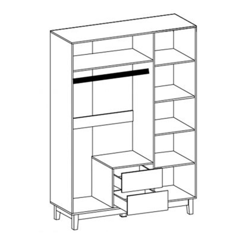 Ντουλάπα Awell pakoworld τρίφυλλη sonoma-λευκό 153.5x54.5x216εκ Ντουλάπα Awell pakoworld τρίφυλλη sonoma-λευκό 153.5x54.5x216εκ