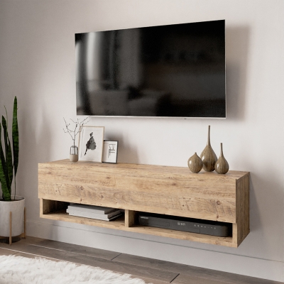 Έπιπλο τηλεόρασης επιτοίχιο Roscoe pakoworld oak 100x31,5x29,5εκ Έπιπλο τηλεόρασης επιτοίχιο Roscoe pakoworld oak 100x31,5x29,5εκ