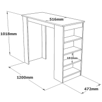 Τραπέζι μπαρ Riff pakoworld λευκό-oak 120x51.5x101.5εκ Τραπέζι μπαρ Riff pakoworld λευκό-oak 120x51.5x101.5εκ