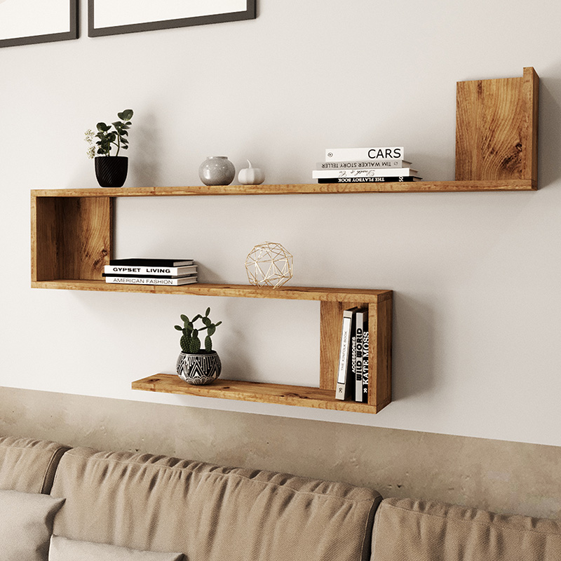 Ραφιέρα τοίχου Belinda pakoworld oak 120x14.5x71.4εκ Ραφιέρα τοίχου Belinda pakoworld oak 120x14.5x71.4εκ