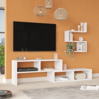 Σύνθετο σαλονιού Kakomo pakoworld σε λευκή απόχρωση 170x29.5x43εκ