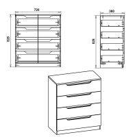 Συρταριέρα Azenor pakoworld 4ων συρταριών sonoma 72x38x83εκ Συρταριέρα Azenor pakoworld 4ων συρταριών sonoma 72x38x83εκ