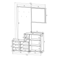 Έπιπλο εισόδου Ebro pakoworld σε oak-cappuccino απόχρωση 150.3x41.2x204.7εκ Έπιπλο εισόδου Ebro pakoworld σε oak-cappuccino απόχρωση 150.3x41.2x204.7εκ