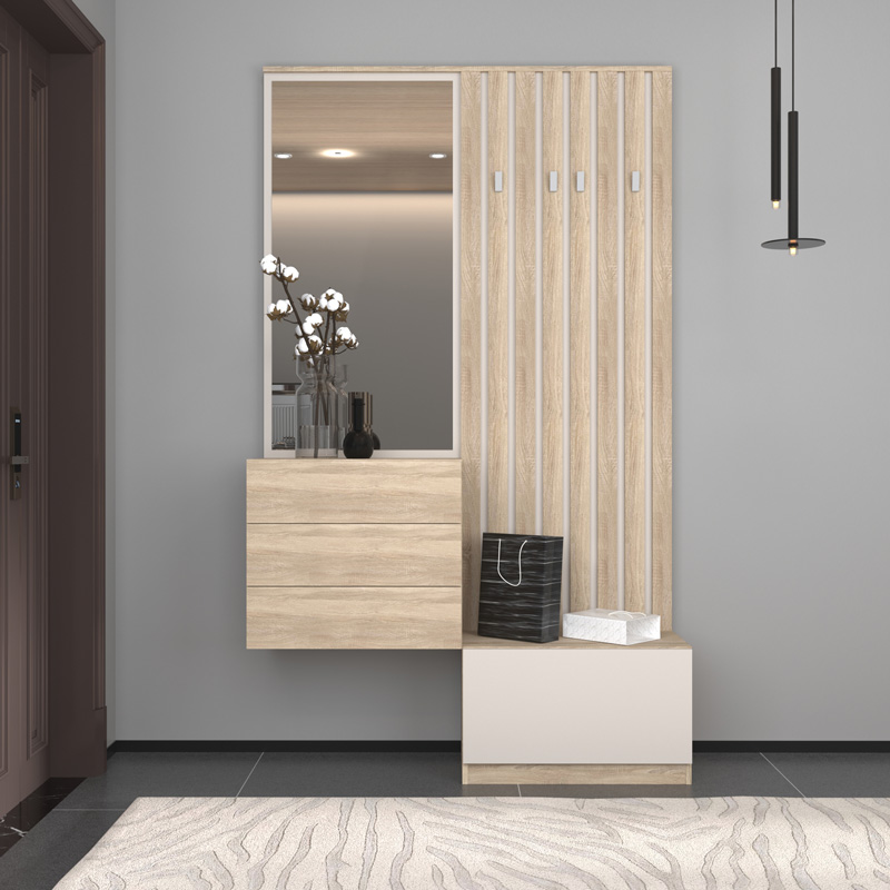 Έπιπλο εισόδου Halesy pakoworld sonoma-cappuccino 67x35.5x179.3εκ Έπιπλο εισόδου Halesy pakoworld sonoma-cappuccino 67x35.5x179.3εκ