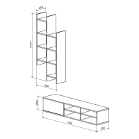 Σύνθετο σαλονιού Sarona pakoworld oak 150x35x160εκ Σύνθετο σαλονιού Sarona pakoworld oak 150x35x160εκ