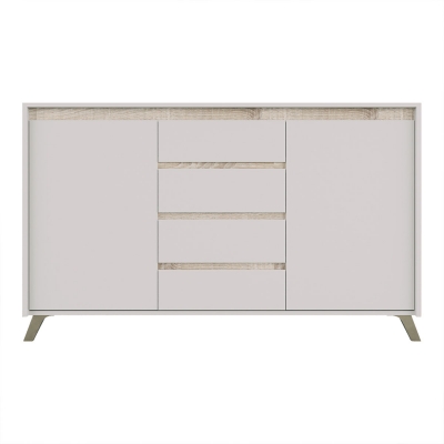 Μπουφές Belka pakoworld κρεμ με oak 155x45x93,7εκ Μπουφές Belka pakoworld κρεμ με oak 155x45x93,7εκ