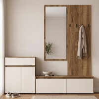 Έπιπλο εισόδου Ansia pakoworld καρυδί oak 210x44,7x175εκ Έπιπλο εισόδου Ansia pakoworld καρυδί oak 210x44,7x175εκ