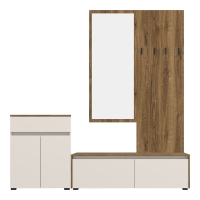 Έπιπλο εισόδου Ansia pakoworld καρυδί oak 210x44,7x175εκ Έπιπλο εισόδου Ansia pakoworld καρυδί oak 210x44,7x175εκ