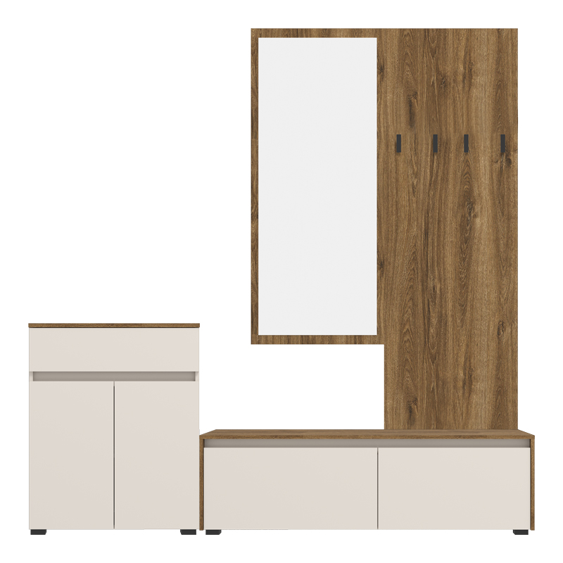Έπιπλο εισόδου Ansia pakoworld καρυδί oak 210x44,7x175εκ Έπιπλο εισόδου Ansia pakoworld καρυδί oak 210x44,7x175εκ