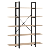 Βιβλιοθήκη Esthon pakoworld φυσικό-μαύρο μέταλλο 120x32x184εκ Βιβλιοθήκη Esthon pakoworld φυσικό-μαύρο μέταλλο 120x32x184εκ