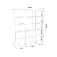 Βιβλιοθήκη Rabuku pakoworld σε oak  απόχρωση 146x22x160εκ
