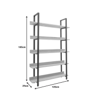 Βιβλιοθήκη Almond pakoworld σε oak-μαύρη απόχρωση 120x29x185εκ Βιβλιοθήκη Almond pakoworld σε oak-μαύρη απόχρωση 120x29x185εκ