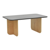 Τραπέζι Beca pakoworld σε oak-μαύρο απόχρωση 100x60x42εκ