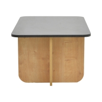 Τραπέζι Beca pakoworld σε oak-μαύρο απόχρωση 100x60x42εκ