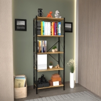 Βιβλιοθήκη Bimblem pakoworld oak με μαύρο μέταλλο 60x30x150εκ Βιβλιοθήκη Bimblem pakoworld oak με μαύρο μέταλλο 60x30x150εκ