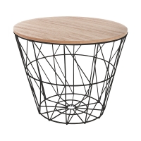 Βοηθητικό τραπέζι σαλονιού Jacot pakoworld oak-μαύρο Φ38x30,5εκ Βοηθητικό τραπέζι σαλονιού Jacot pakoworld oak-μαύρο Φ38x30,5εκ