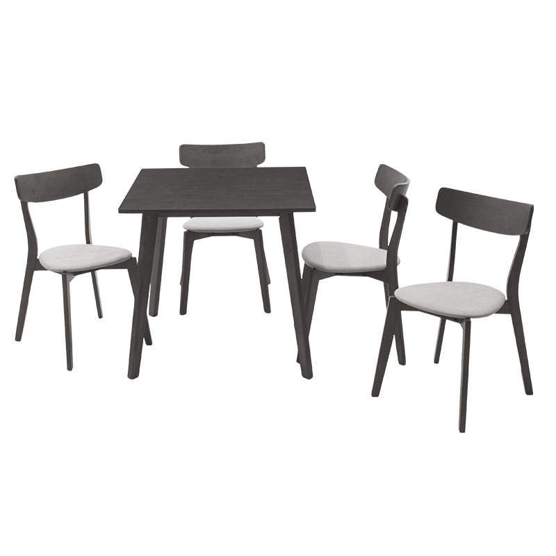 Tραπεζαρία Benson - Toto pakoworld σετ 5τμχ rustic grey - ύφασμα grey 80x80x75εκ Tραπεζαρία Benson - Toto pakoworld σετ 5τμχ rustic grey - ύφασμα grey 80x80x75εκ