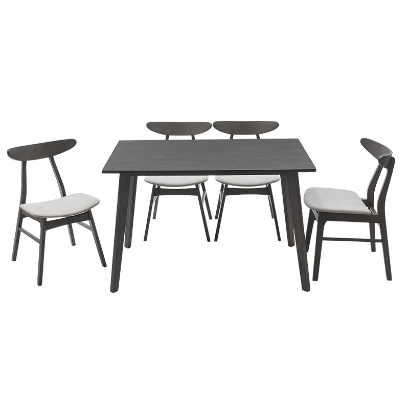 Tραπεζαρία Benson - Orlean pakoworld σετ 5τμχ rustic grey-ύφασμα γκρι 120x75x75εκ Tραπεζαρία Benson - Orlean pakoworld σετ 5τμχ rustic grey-ύφασμα γκρι 120x75x75εκ