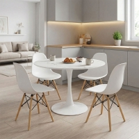 Τραπεζαρία Julita-Balou pakoworld σετ 5τεμ pp-mdf λευκo Φ100x73εκ Τραπεζαρία Julita-Balou pakoworld σετ 5τεμ pp-mdf λευκo Φ100x73εκ