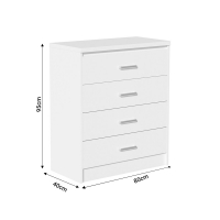 Σετ Κρεβατοκάμαρας Olympus White με Κρεβάτι 140x200εκ Σετ 4τεμ