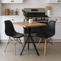 Τραπεζαρία με Καρέκλες Julita μαύρο και Τραπέζι Prestone oak 70x70x75εκ Σετ 3τεμ Τραπεζαρία με Καρέκλες Julita μαύρο και Τραπέζι Prestone oak 70x70x75εκ Σετ 3τεμ