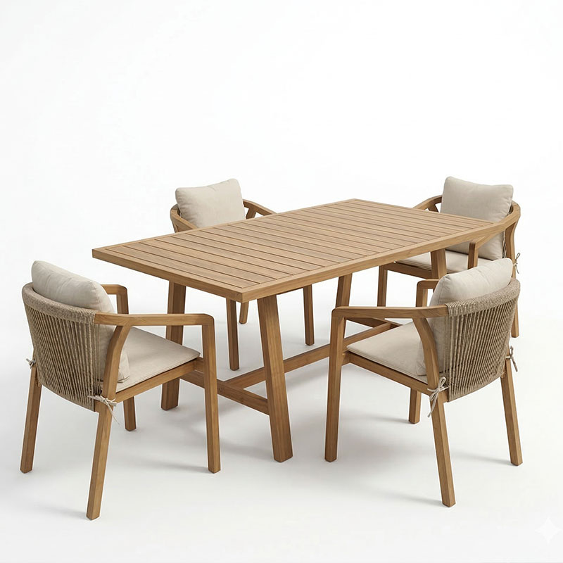 Τραπεζαρία Malibu pakoworld μασίφ ξύλο ακακίας 160x90x75εκ Σετ 5τεμ Τραπεζαρία Malibu pakoworld μασίφ ξύλο ακακίας 160x90x75εκ Σετ 5τεμ