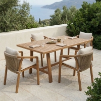 Τραπεζαρία Malibu pakoworld μασίφ ξύλο ακακίας 160x90x75εκ Σετ 5τεμ Τραπεζαρία Malibu pakoworld μασίφ ξύλο ακακίας 160x90x75εκ Σετ 5τεμ