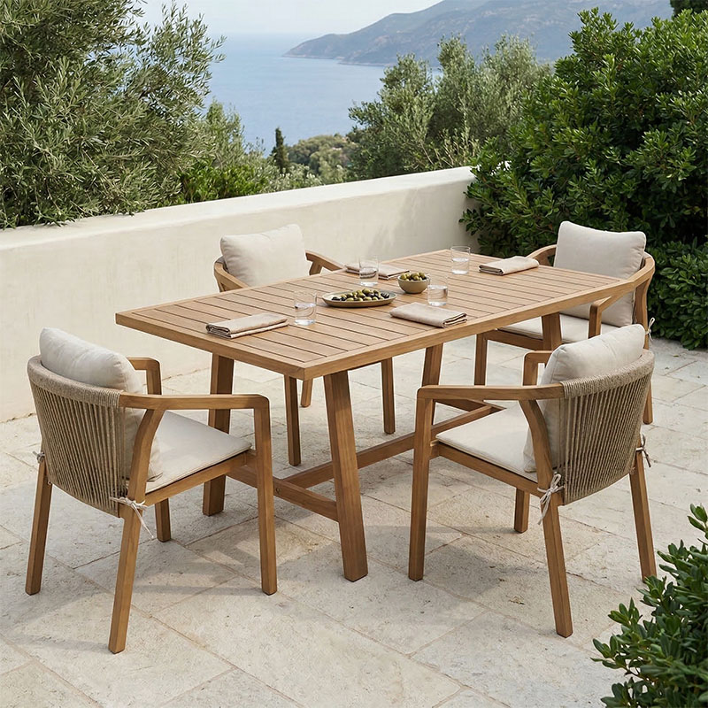 Τραπεζαρία Malibu pakoworld μασίφ ξύλο ακακίας 160x90x75εκ Σετ 5τεμ Τραπεζαρία Malibu pakoworld μασίφ ξύλο ακακίας 160x90x75εκ Σετ 5τεμ