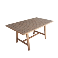 Τραπεζαρία Malibu pakoworld μασίφ ξύλο ακακίας 180x90x75εκ Σετ 7τεμ