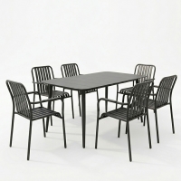 Τραπεζαρία Heven Vista pakoworld σετ 7τεμ μαύρο αλουμίνιο 120x70x72εκ Τραπεζαρία Heven Vista pakoworld σετ 7τεμ μαύρο αλουμίνιο 120x70x72εκ