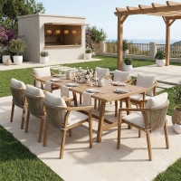 Τραπεζαρία Malibu pakoworld Σετ 9τεμ μασίφ ξύλο ακακίας 180x90x75εκ Τραπεζαρία Malibu pakoworld Σετ 9τεμ μασίφ ξύλο ακακίας 180x90x75εκ
