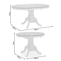 Τραπεζαρία Dallan Lars pakoworld 5τεμ λευκό rubberwood Φ100(+38)x100x75εκ Τραπεζαρία Dallan Lars pakoworld 5τεμ λευκό rubberwood Φ100(+38)x100x75εκ